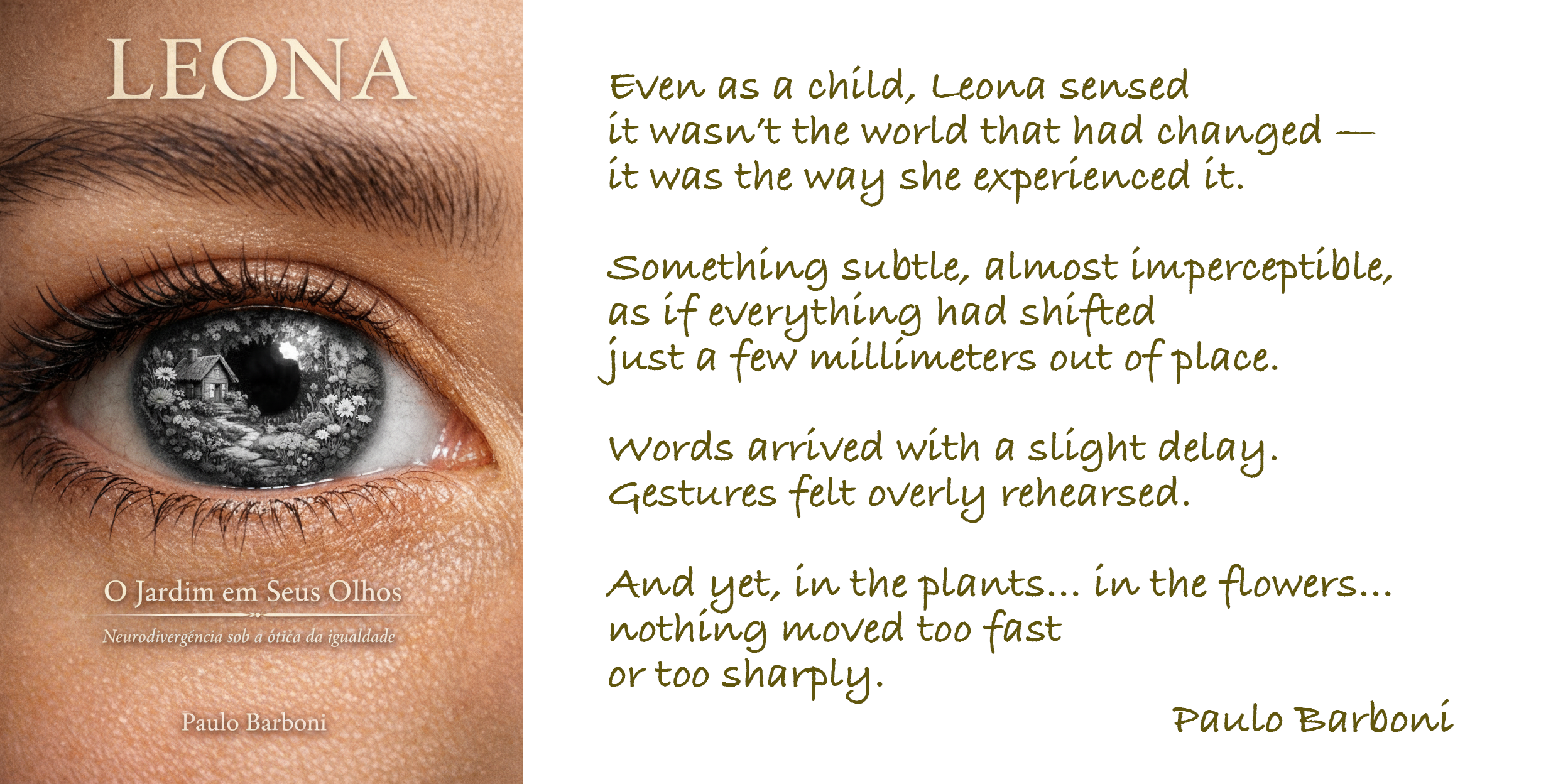 LEONA, The Garden in Her Eyes — Leona, O Jardim em Seus Olhos — Banner